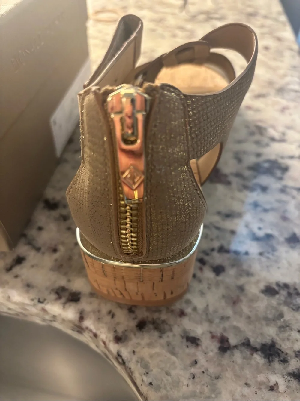 Donald J. Pliner Metallic Light Bronze Sandals Boxed Never Worn